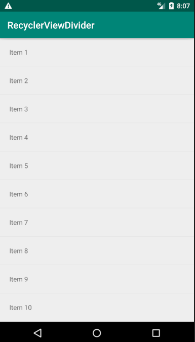 Android RecyclerView Dividers Simple