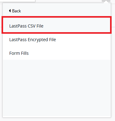 Lastpass CSV file screenshot
